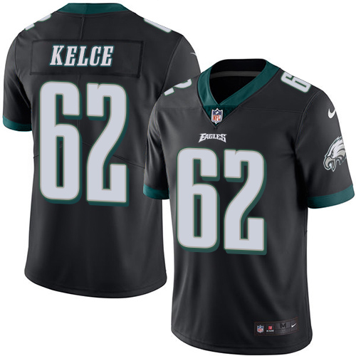 Men's Limited Jason Kelce Nike Jersey Black - #62 Rush NFL Philadelphia Eagles